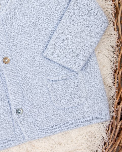 Jacket with pockets in pure merino wool