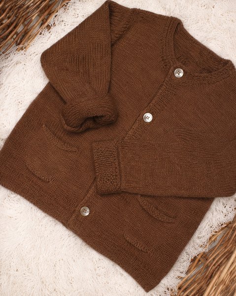 Jacket with pockets in pure merino wool