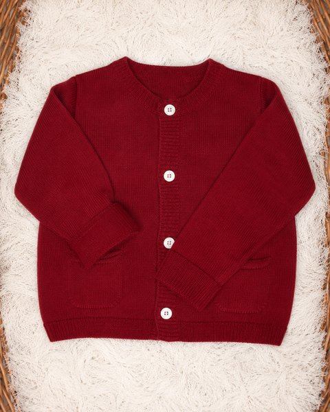 Jacket with pockets in pure merino wool