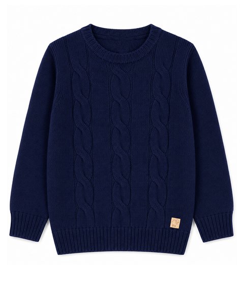 Maglione a trecce bambino e bambina in pura lana merino ultrafine