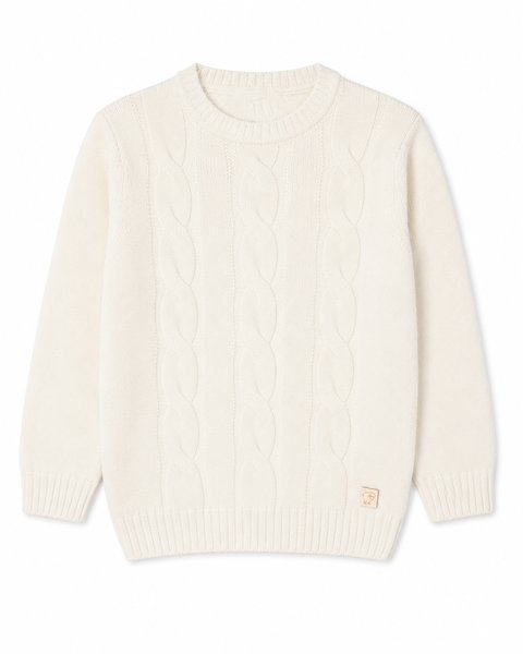 Maglione a trecce bambino e bambina in pura lana merino ultrafine