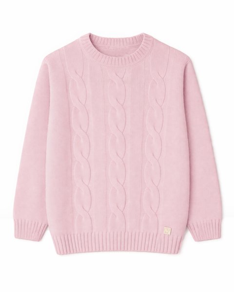 Maglione a trecce bambino e bambina in pura lana merino ultrafine
