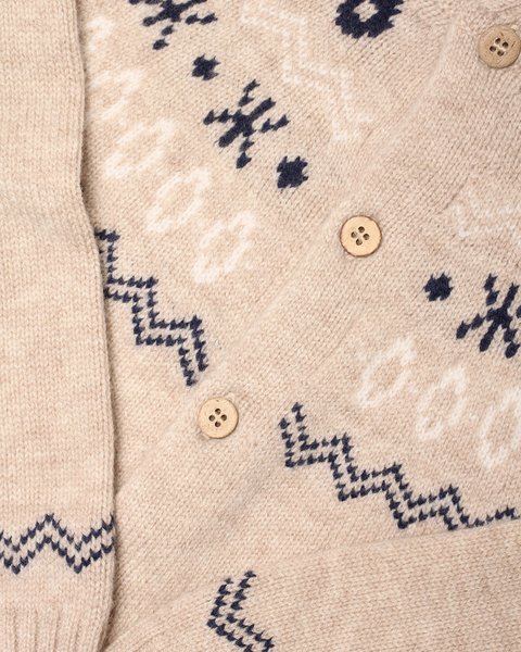 Giacchina coreana jacquard bambino e bambina in pura lana merino ultrafine