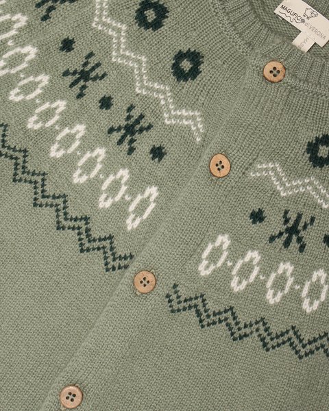 Giacchina coreana jacquard bambino e bambina in pura lana merino ultrafine