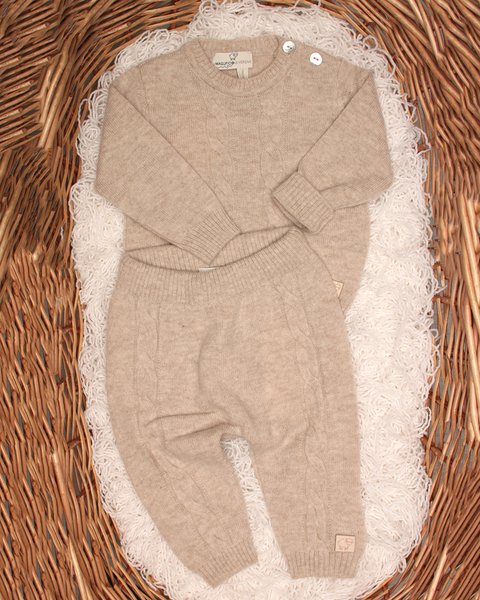 Completo neonato in pura lana vergine merino ultrafine