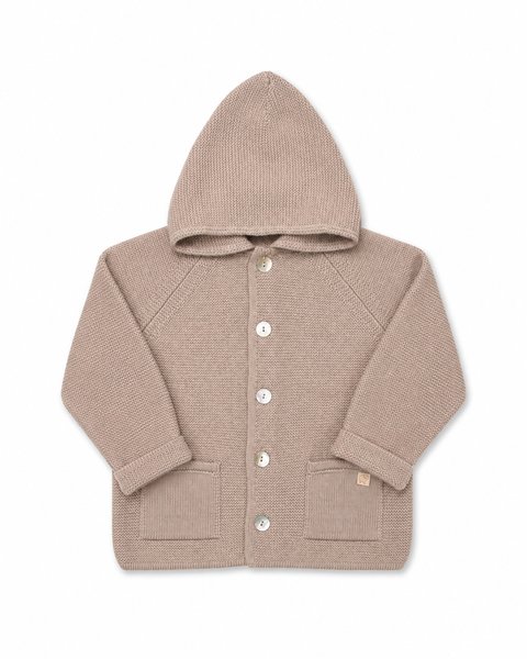 Giacca links con cappuccio in pura lana merinos per bimbi