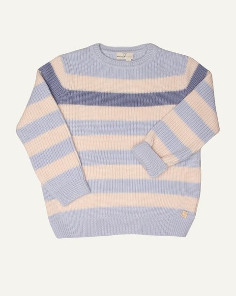 Maglione rigato bambino e bambina in pura lana merino extrafine
