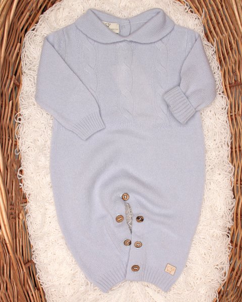 Tutina neonato con trecce in pura lana vergine merino ultrafine