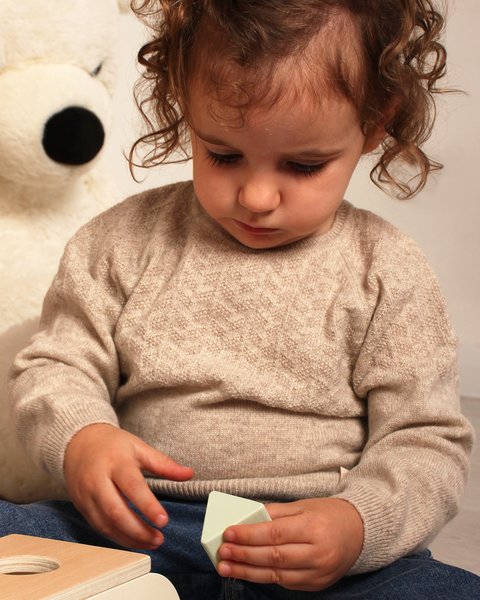 Maglioncino neonato girocollo in puro cashmere