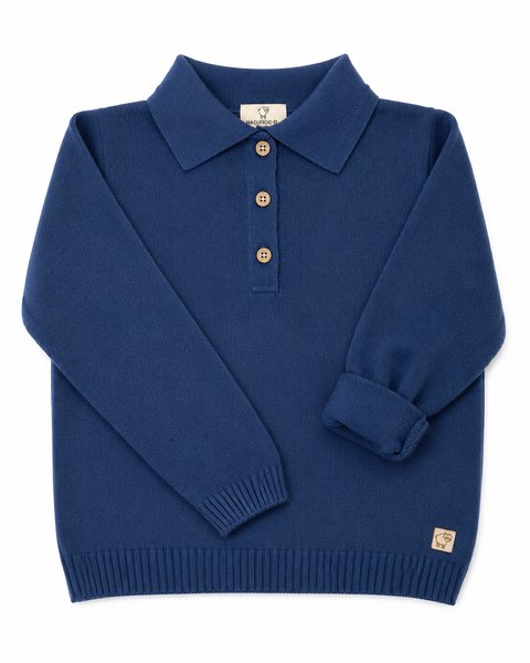 Polo manica lunga ragazzi lana merino ultrafine