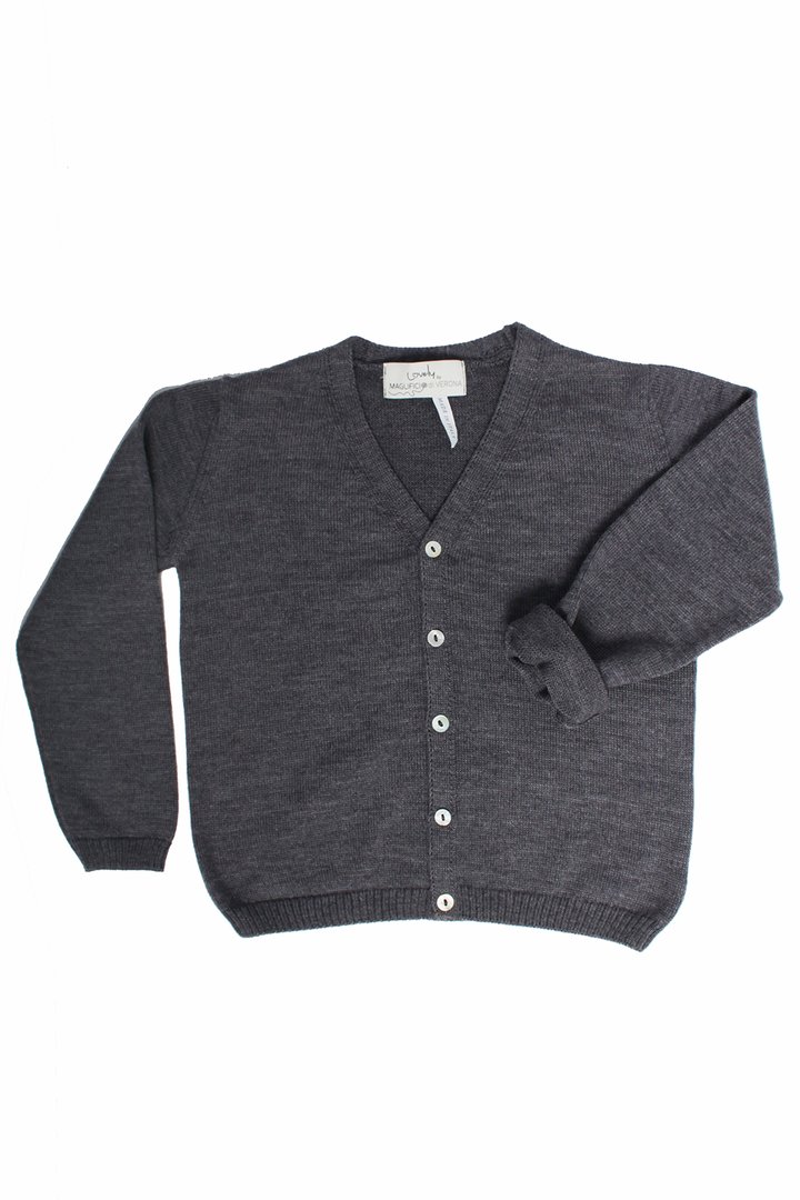 Cardigan basico maschio pura lana