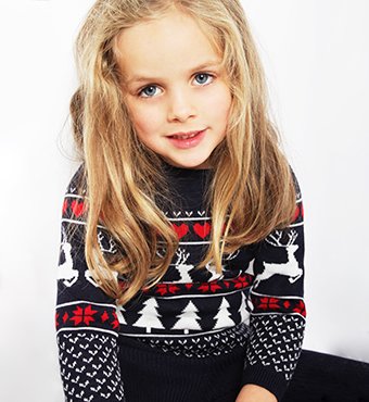 Girocollo natale pura lana ragazza