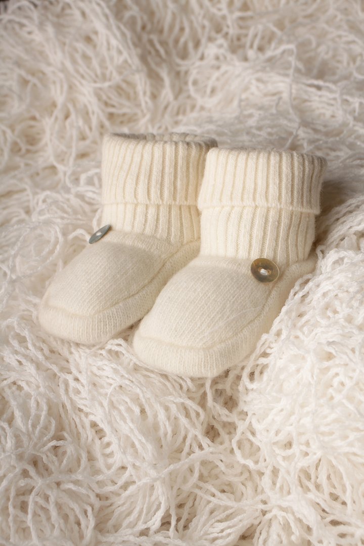 Scarpine calzine in lana e cashmere neonati