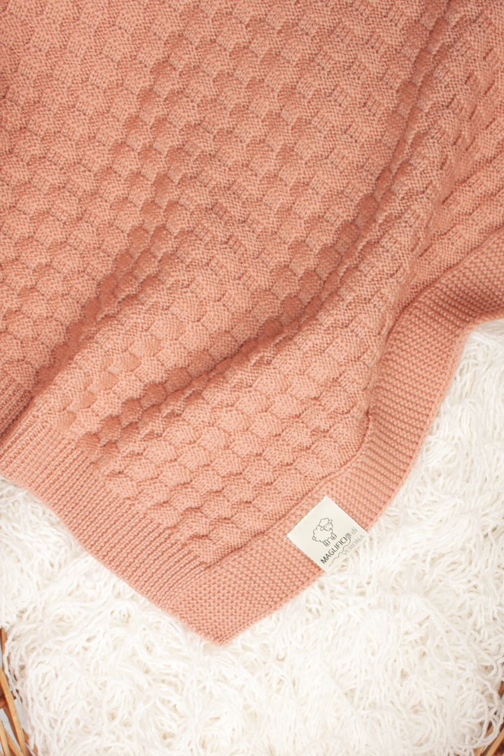 Copertina neonato vimini pura lana merinos