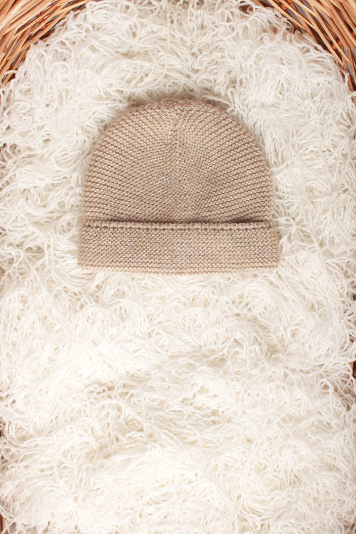 Cappello neonato moulinè pura lana merino