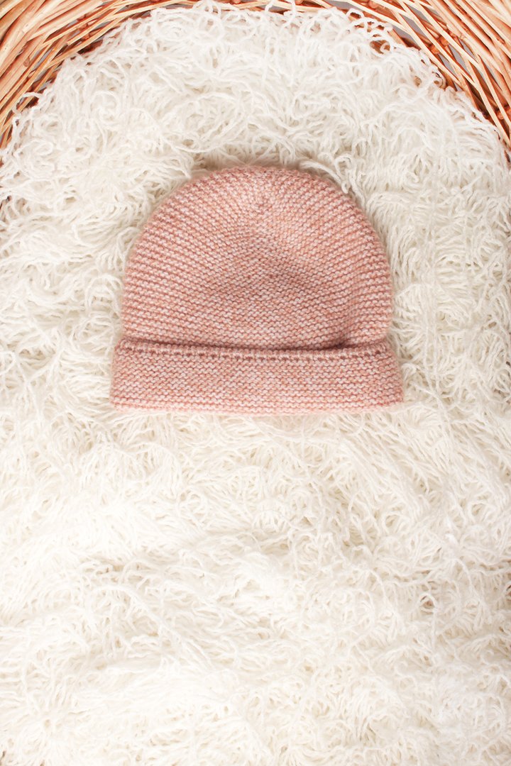 Cappello neonato moulinè pura lana merino