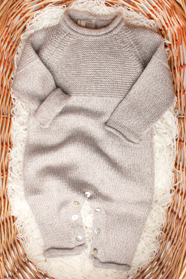 Tutina neonato moulinè pura lana merino