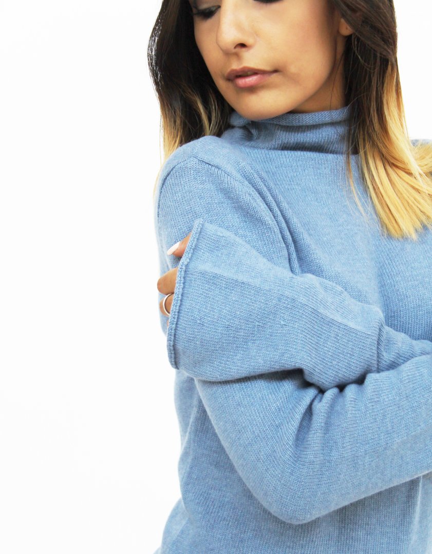 Maglia con collo a camino maxi