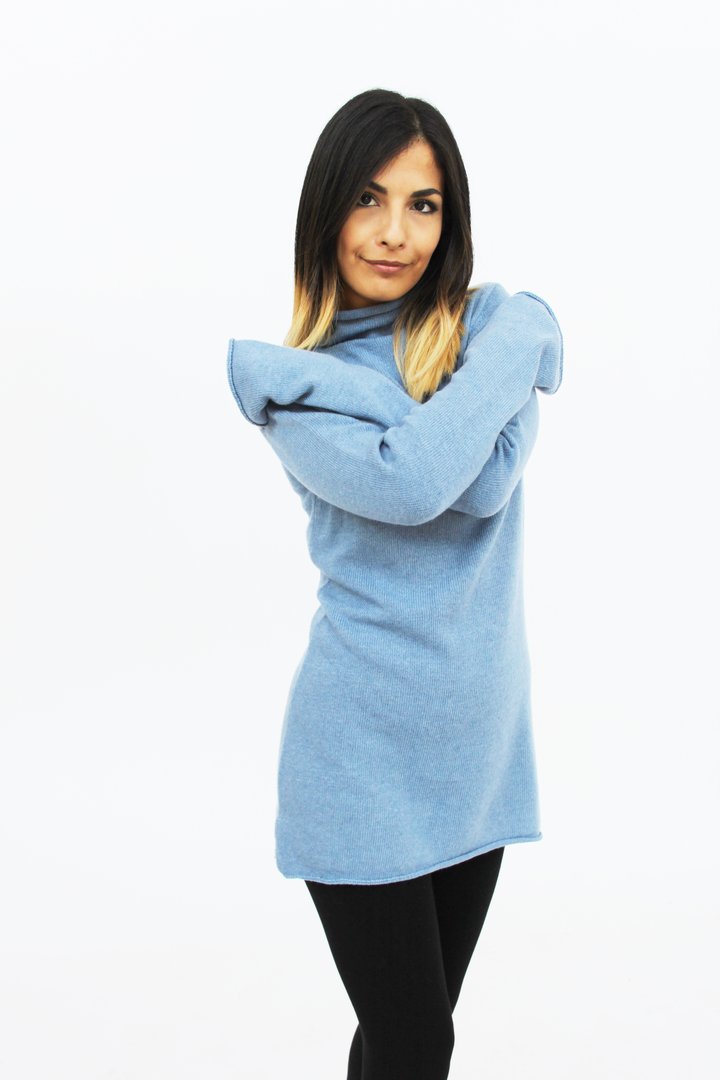 Maglia con collo a camino maxi