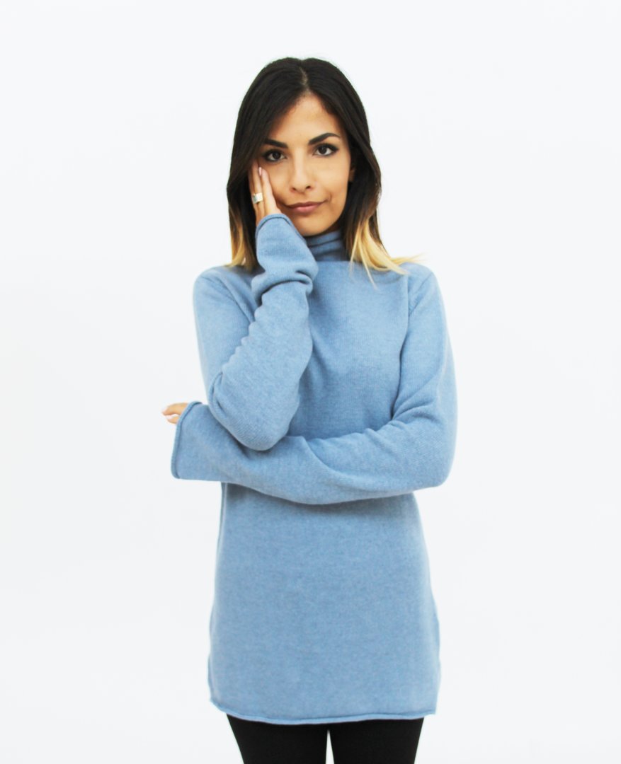 Maglia con collo a camino maxi