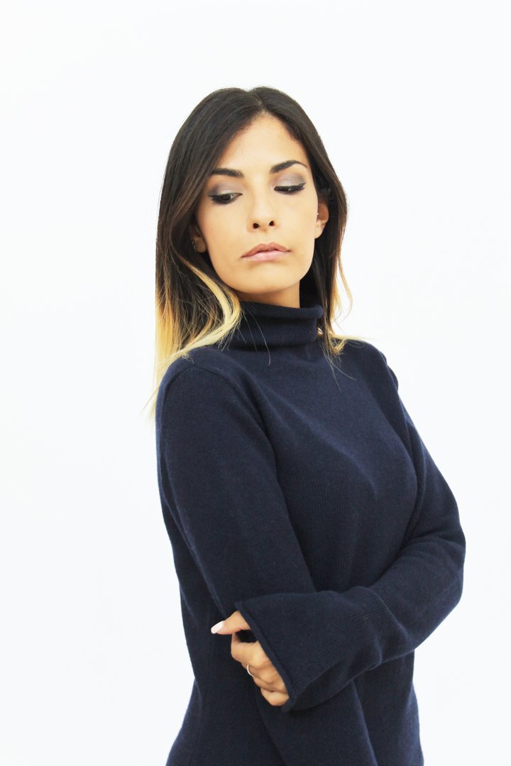 Maglia con collo a camino maxi