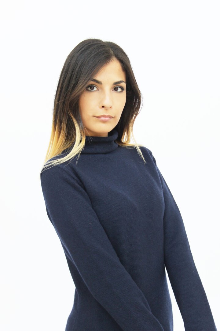 Maglia con collo a camino maxi