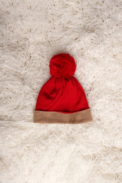 Cappellino neonati pura lana double-face