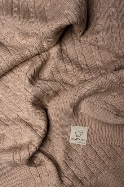 Coperta trecce pura lana merino 70*80cm