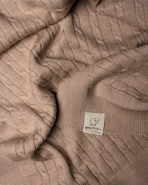 Coperta trecce pura lana merino 70*80cm