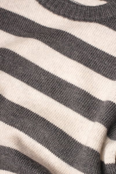 Maglia girocollo rigata pura lana merino per bambini