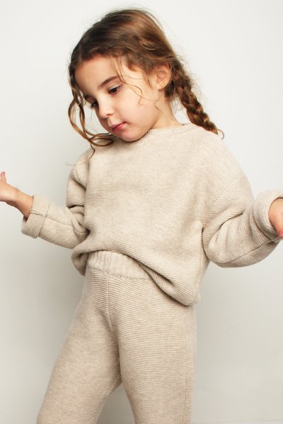Maglia links ragazza in pura lana merino ultrafine