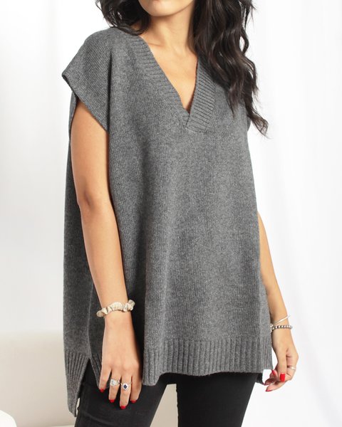 Gilet over cashmere blend donna