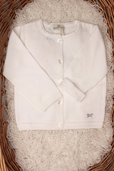 Cardigan cornice in puro cotone bio neonata