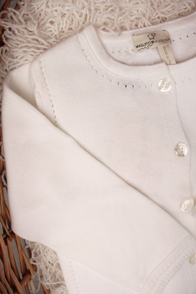 Cardigan cornice in puro cotone bio neonata