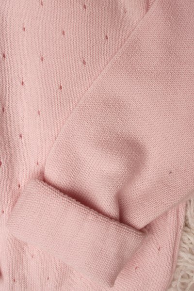 Cardigan traforato in puro cotone neonata