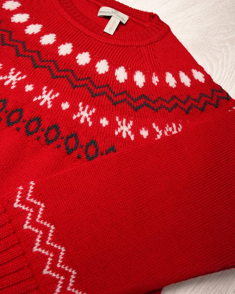 Maglia jacquard bambina pura lana merino