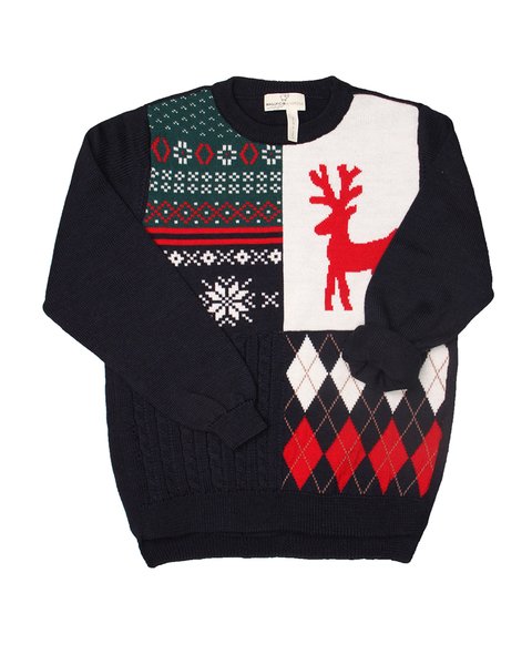 Maglia blocchi natale in pura lana per bimbi