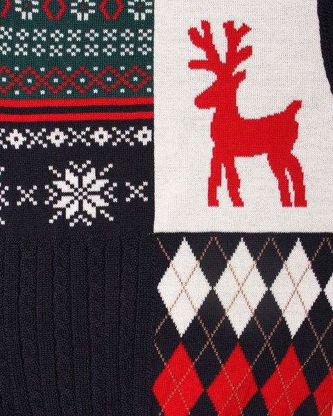 Maglia blocchi natale in pura lana per bimbi