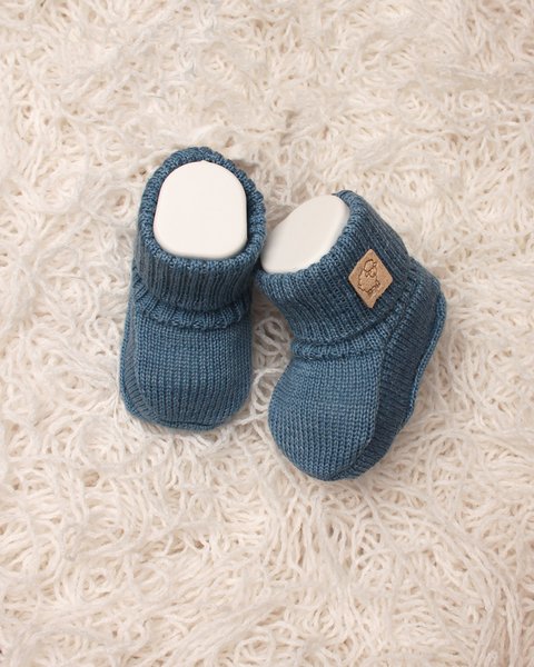 Scarpine neonato pura lana merino leggere