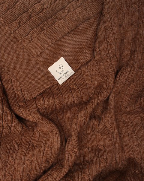 Copertina trecce pura lana merino 80*100cm - essential