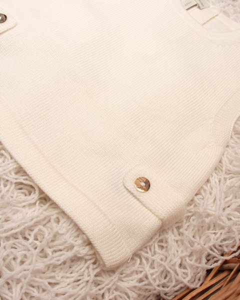Gilet neonato bottoni in pura lana merino