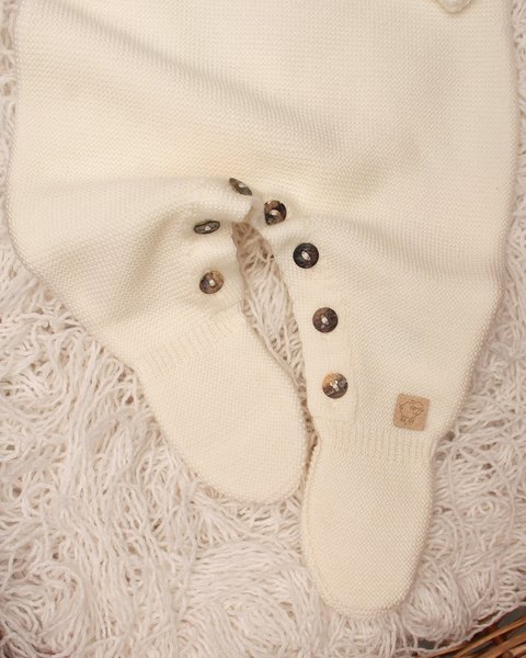 Tutina neonato invernale colletto in pura lana merinos