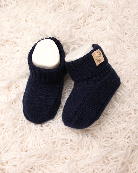 Scarpine neonato unisex in pura lana merino ultrafine