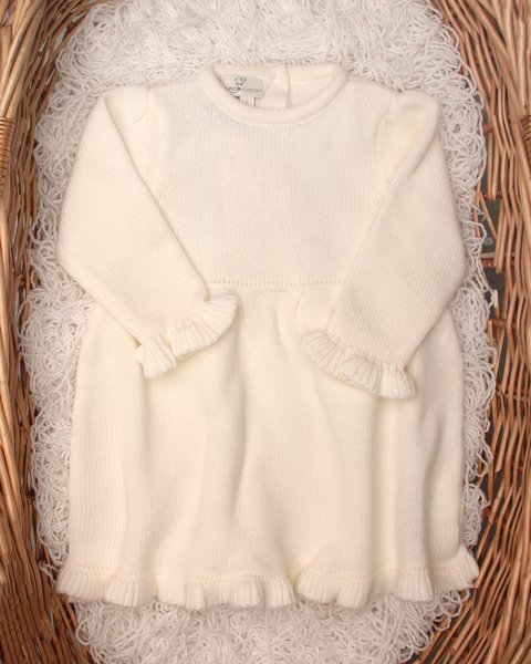 Vestitino neonata in pura lana merino ultrafine