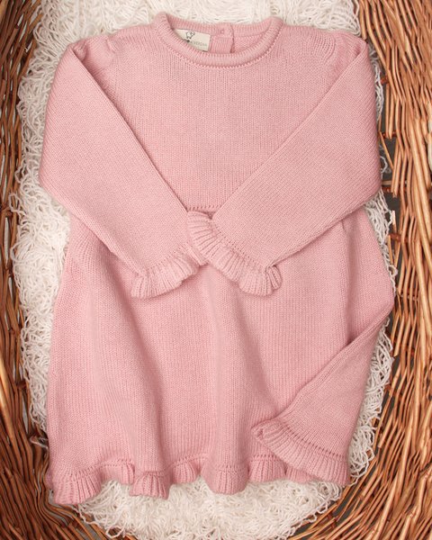 Vestitino neonata in pura lana merino ultrafine