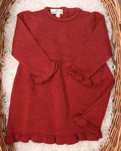 Vestitino neonata in pura lana merino ultrafine