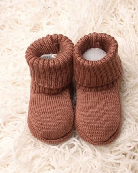 Scarpine neonato pura lana merino leggere