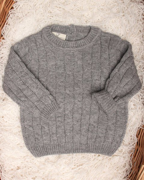 Maglioncino neonati trecce in pura lana merino ultrafine
