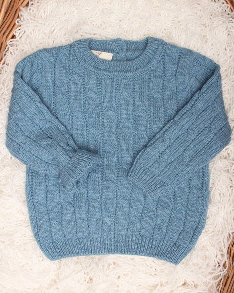 Maglioncino neonati trecce in pura lana merino ultrafine