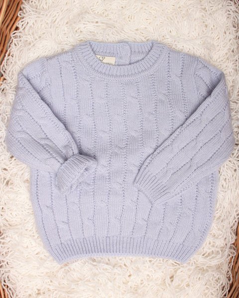 Maglioncino neonati trecce in pura lana merino ultrafine